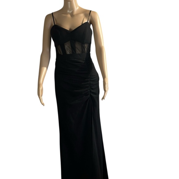 Windsor Black Dress with Sheer Accents, Evening gown, Sweetheart neckline SZ S - Picture 4 of 16